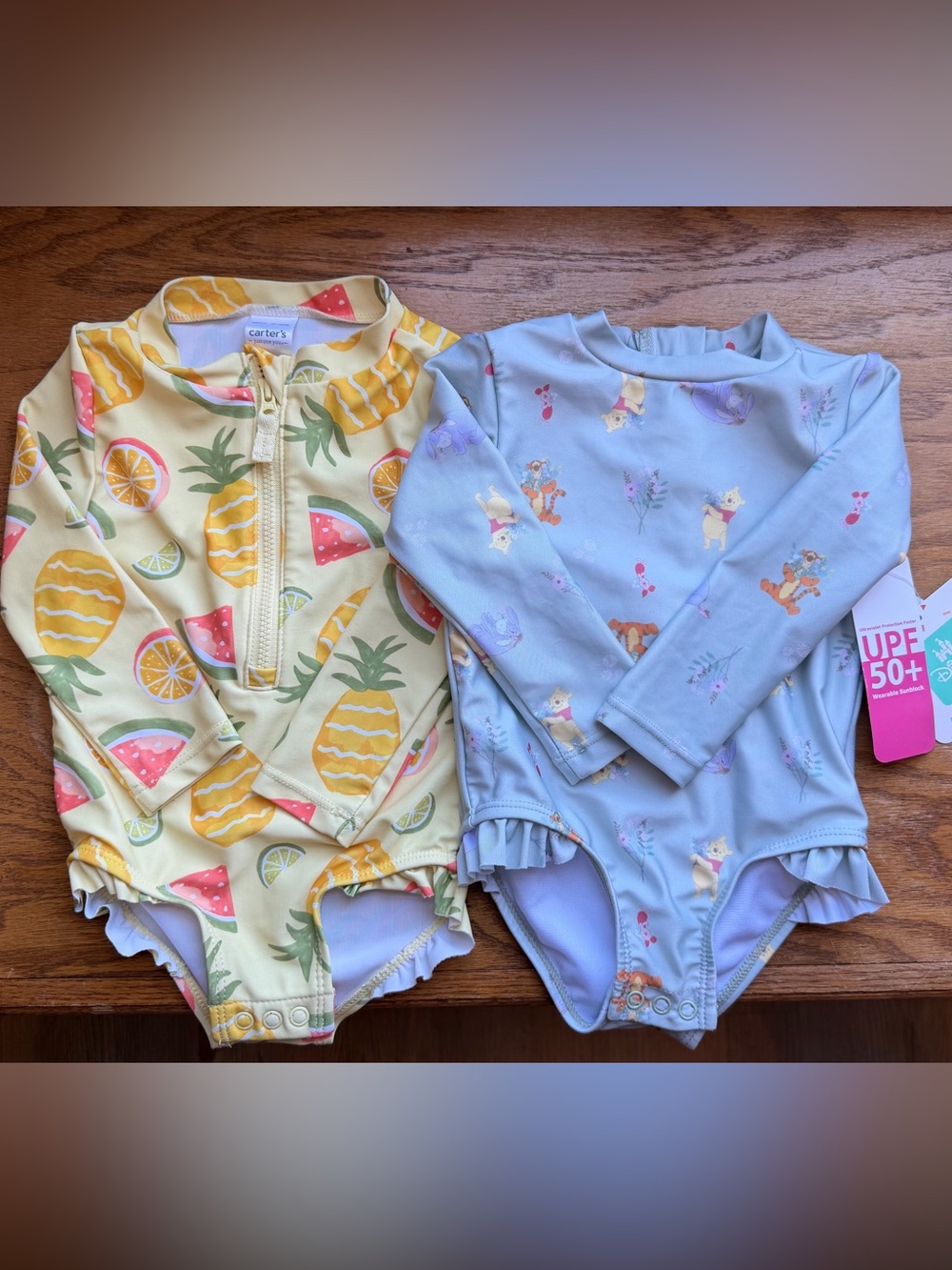 Carter's Yellow Fruit & Disney Winnie the Pooh 9month swim suit bundle